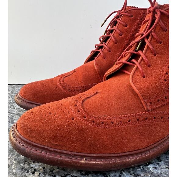 FLORSHEIM by DUCKIE BROWN Mens 11.5 D Leather Wingtip Boots Red main image 9